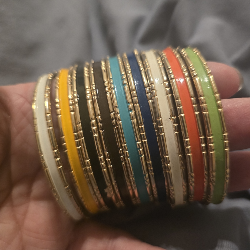 Vintage Monet Multicolor Gold-Tone Bracelet Set